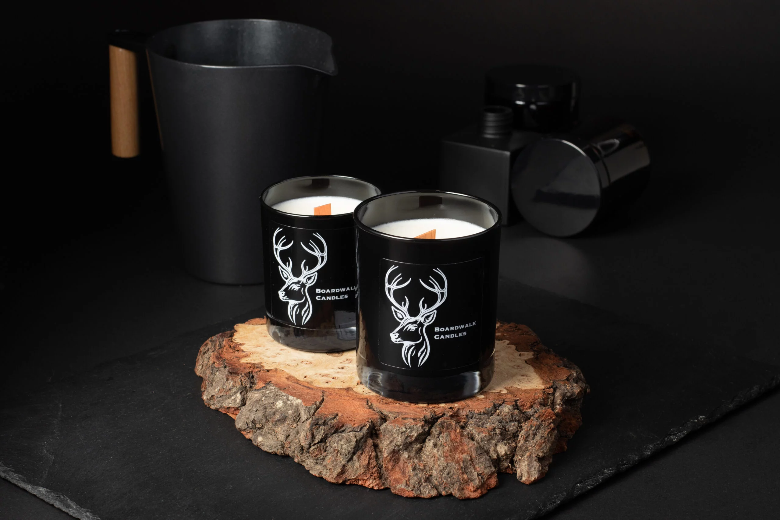 Black Wood Wick Candles
